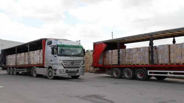 الأردن يسير 73 شاحنة مساعدات غذائية جديدة  لأهلنا بغزة