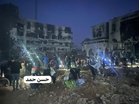 الصور تتكلم: ارهاب جيش الاحتلال نسف مباني مجمع الشفاء