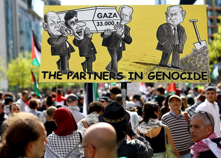 مظاهرات حاشدة في اوروبا مؤيدة للفلسطينيين ومنددة بالابادة الاسرائيلية
