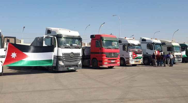 عبور 50 شاحنة مساعدات أردنية جديدة لأهل غزة