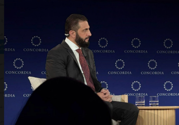 الشرع: سوريا لن تشكل أي تهديد على أي دولة أو المنطقة.. توصلنا لمستويات متقدمة بمفاوضات التهدئة مع اسرائيل