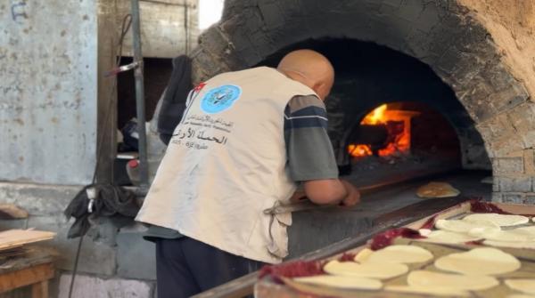 الحملة الاردنية تعيد تفعيل مخبز رغيف الحياة وسط وجنوب غزة