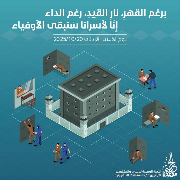 بيوم الأسير الأردني.. تحية للمقاومة الطريق الوحيد للافراج عن الاسرى بالكيان الصهيوني