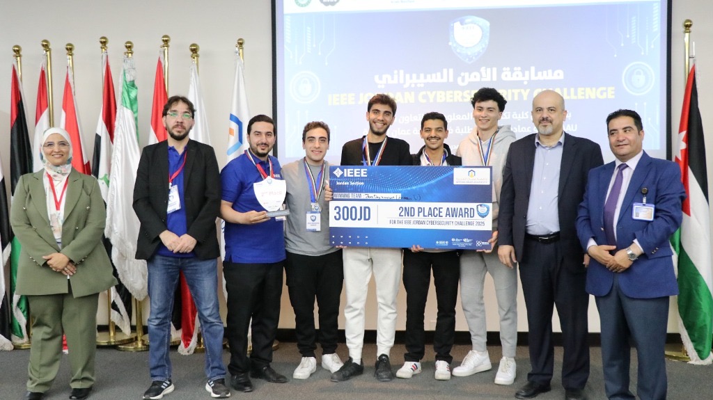 عمان الأهلية تفوزبالمركز الثاني على مستوى الجامعات الأردنية في مسابقةIEEE Jordan 2025 للأمن السيبراني والأول في فئة الويب المتقدّم