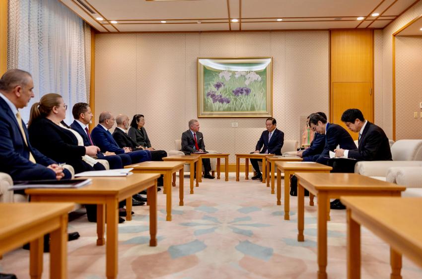 الملك يعقد لقاءات مع قادة البرلمان الياباني في طوكيو