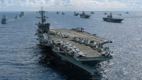 استهداف ايراني لحاملة طائرات امريكية باربعة صواريخ