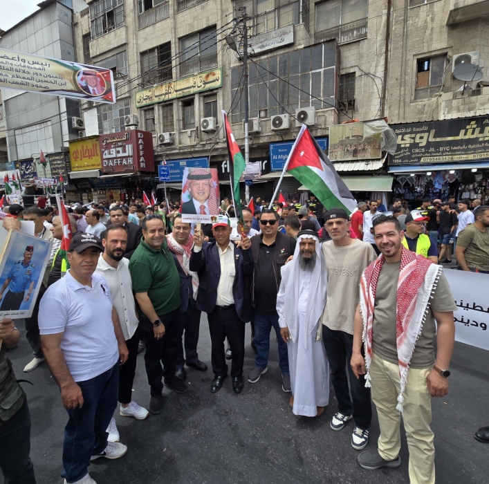 مسيرة شعبية وسط عمان احياءً لذكرى النكبة وتاكيدا على مواقف الأردن الداعمة للشعب الفلسطيني