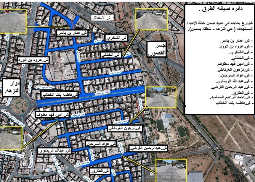 الأمانة : أعمال قشط وتعبيد في منطقتي بسمان و خريبة السوق يوم غد