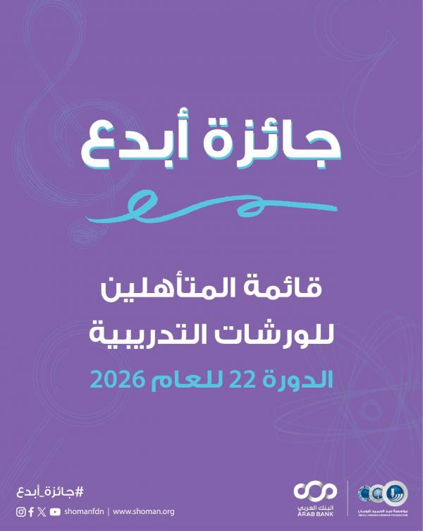 شومان تعلن القائمة القصيرة لجائزة أبدع للدورة (22)